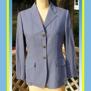 💙 Vintage Les Copains Womens Lightweight Blazer Cotton Blend 8